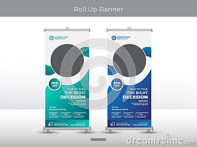 Corporate roll up banner or flyer social media post template Stock Photo