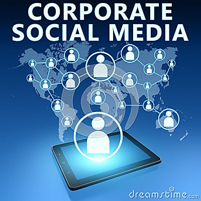 Corporate Social Media Cartoon Illustration