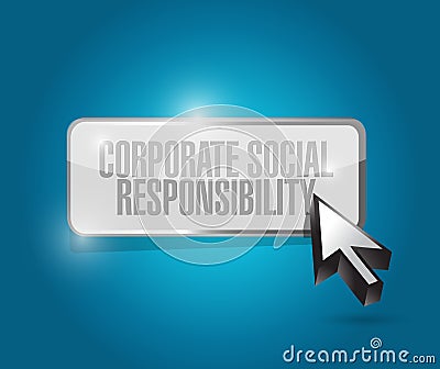 corporate social responsibility button Cartoon Illustration