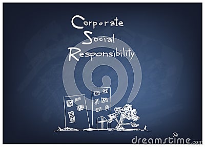 Corporate Social Responsibility Concepts on Black Chalkboard Vector Illustration