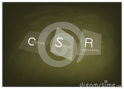 Corporate Social Responsibility Concepts on Green Chalkboard Vector Illustration