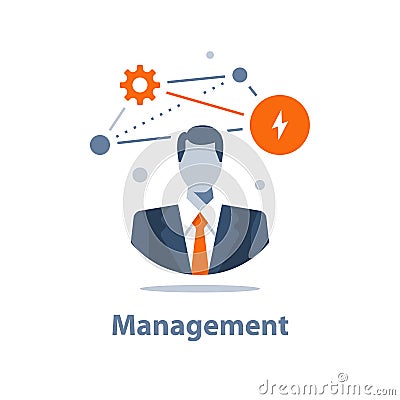 Corporate solution concept, business management, successful strategy, career opportunity, project manager, company ceo Vector Illustration