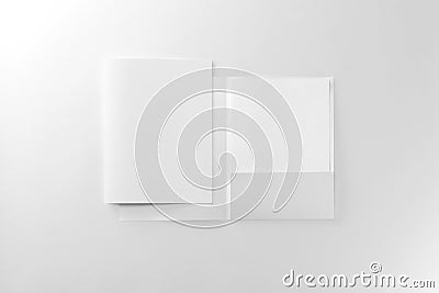 Corporate stationery set mockup. Two presentation folders and le Stock Photo