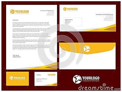 Corporate stationery template design with Elements Vector Illustration