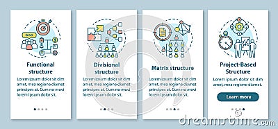 Corporate structure onboarding mobile app page screen with linear concepts. Organization hierarchy. Company management Vector Illustration