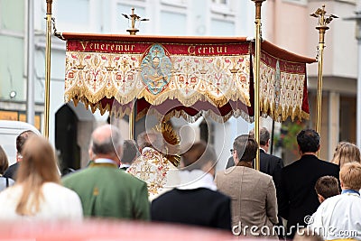 Corpus Christi procession in Schwanenstadt Editorial Stock Photo