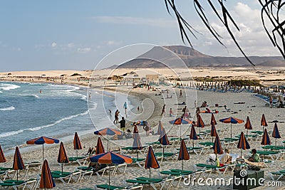 Corralejo Beach in Fuerteventura, editorial Editorial Stock Photo