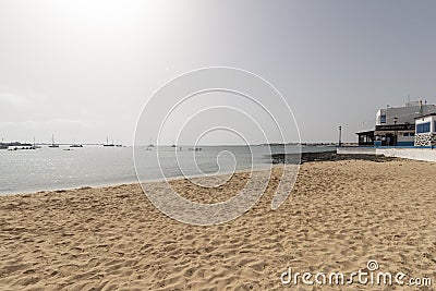 Corralejo beach and port, Fuerteventura Editorial Stock Photo