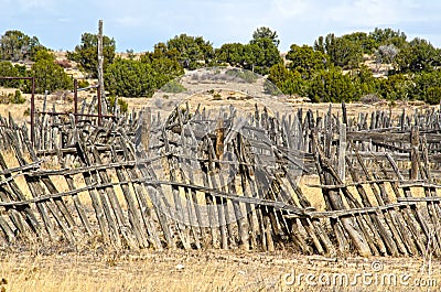 Corrals at Stage Coach Stop On Sante Fe Trail Stock Photo