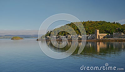 Corran Esplanade in Oban from the ferry to Mull Stock Photo
