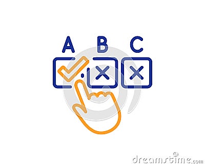 Correct checkbox line icon. Select answer sign. Vector Vector Illustration