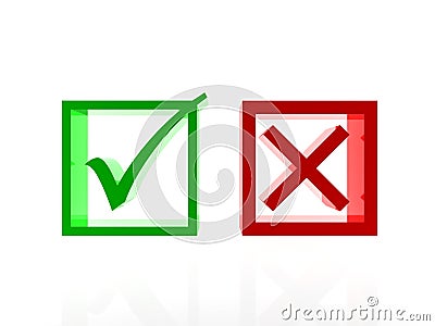 Correct or incorrect mark symbol Stock Photo