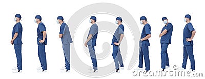 Correct and incorrect standing postures Stock Photo