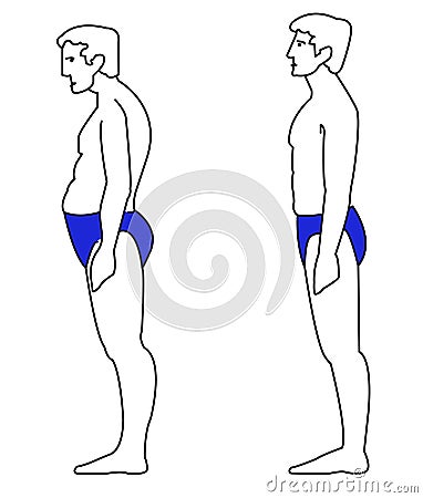 Correct Posture Man Vector Illustration
