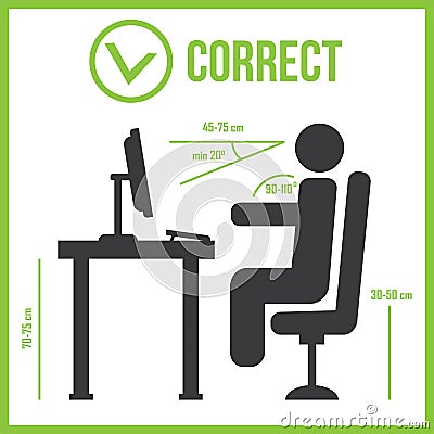 Correct sitting posture Stock Photo