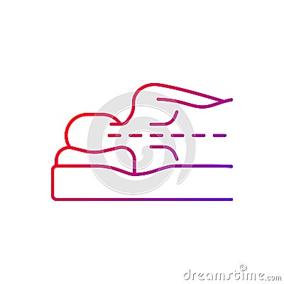 Correct sleeping position for spinal health gradient linear vector icon Vector Illustration