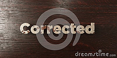 Corrected - grungy wooden headline on Maple - 3D rendered royalty free stock image Stock Photo