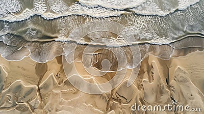 Corrected text (with minimal changes): Top view of a sandy field. Stock Photo