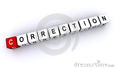 correction word block on white Stock Photo