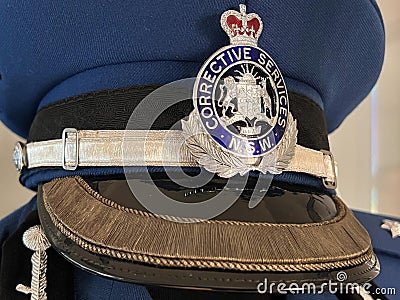 Corrective Services New South Wales symbols on hat and uniform Editorial Stock Photo