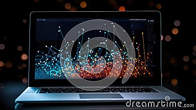 correlation graph data screen Cartoon Illustration