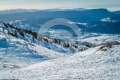 Correncon-en-Vercors seen from the moutains Stock Photo