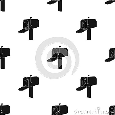 Correspondence box.Mail and postman single icon in black style vector symbol stock illustration web. Vector Illustration