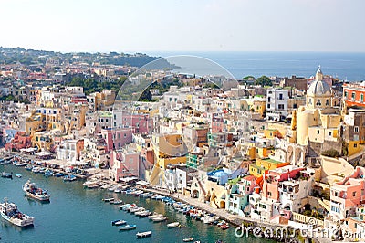 Corricella Bay, Procida Island Stock Photo