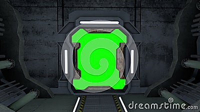 Corridoio animato Porte con lo schermo verde e l'alfa metallina 4K Corridoio animato Porte con lo schermo verde e l'alfa metallina 4K