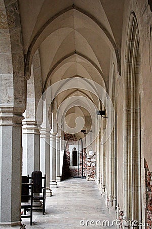 Corridor with arches and columns Stock Photo