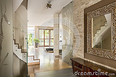 Corridor of elegant house Stock Photo