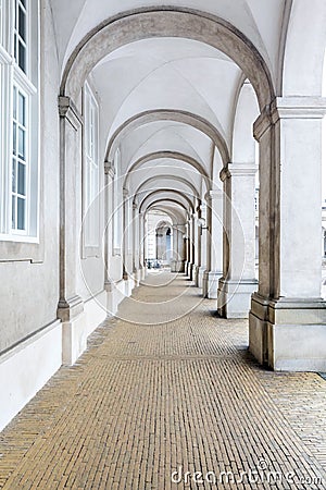 Corridor hall parliament Denmark Stock Photo