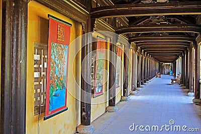 Corridor In Hue Imperial City, Vietnam UNESCO World Heritage Editorial Stock Photo