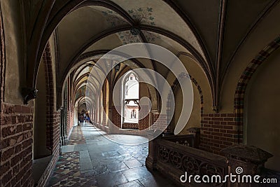 Corridor in Malbork Castle, Poland Stock Photo