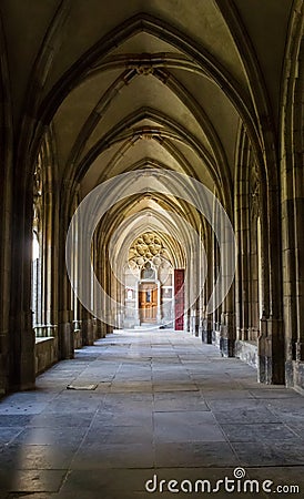 Corridor of the Pandhof Domkerk in Utrecht Stock Photo
