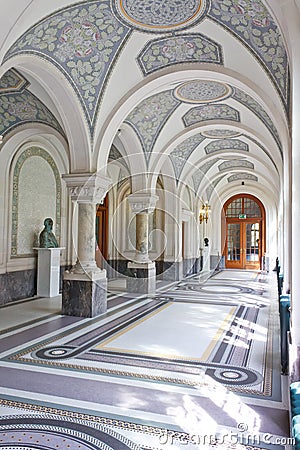 Corridor of the Peace Palace, The Hague Stock Photo