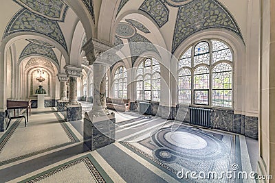 Corridor of the Peace Palace, The Hague Editorial Stock Photo