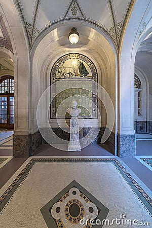 Corridor of the Peace Palace, The Hague Stock Photo