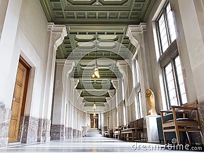 Corridor of the Peace Palace Stock Photo