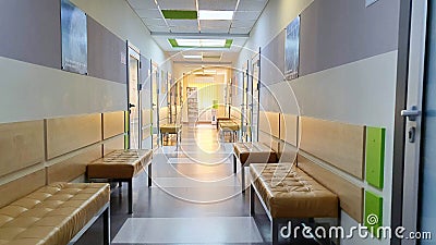 Corridor of a private medical clinic in Kharkov, the concept of health and treatment Editorial Stock Photo