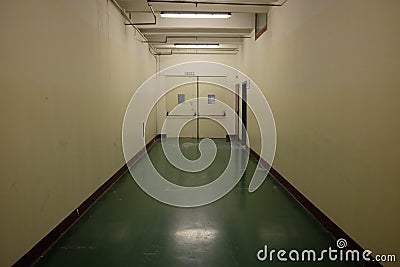 Corridor with safety exits Stock Photo