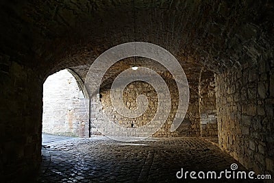 Corridor with vaulted ceilings in Hohenzollern castle in Bisingen Germany Stock Photo