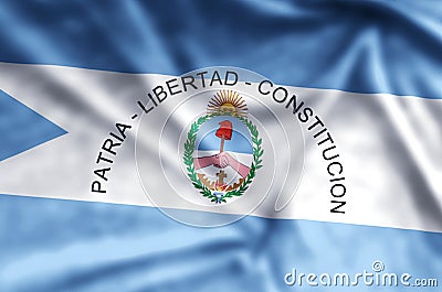 Corrientes colorful waving and closeup flag illustration Cartoon Illustration
