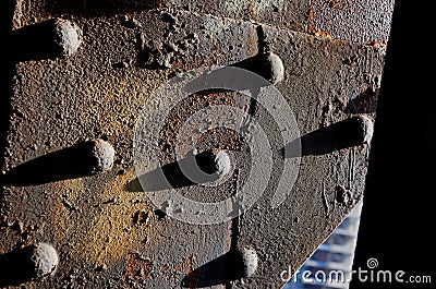 Rust clinch nail corroded iron Stock Photo