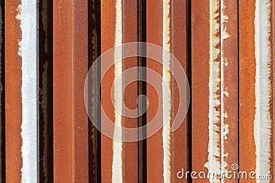 The corrosion of rusted galvanized zinc is the background Stock Photo
