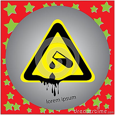 Corrosive substance or acid warning sign vector illustration Vector Illustration