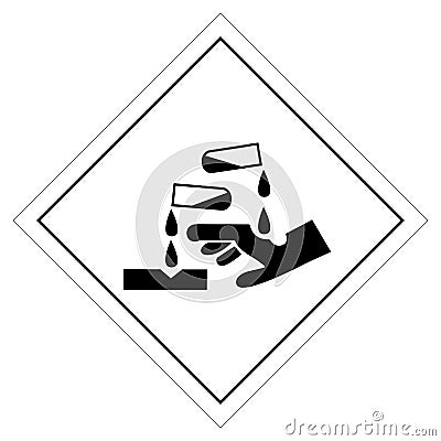 Corrosive Substance Symbol ,Vector Illustration, Isolate On White Background Label. EPS10 Vector Illustration