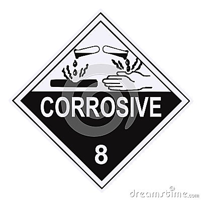 Corrosive Warning Label Stock Photo