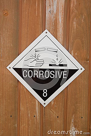 Corrosive Warning Sign Stock Photo