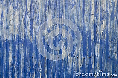 Corrugated blue metal Stock Photo